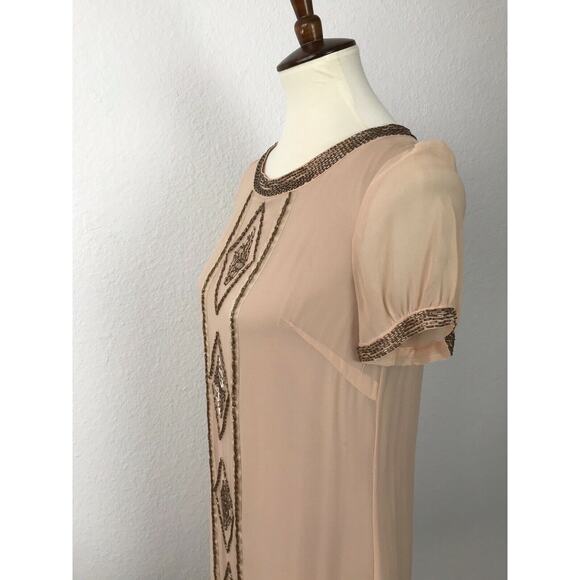 LaRok Silk Beaded Mini Lined Shift Dress FLAWS - Picture 8 of 12